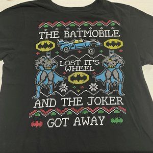 DC comics kids batman christmas sweater boys graphic tee XL